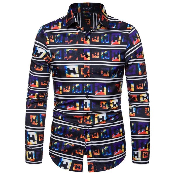 

горячие продажи весной и осенью новых людей способа рубашки вскользь рубашки с длинным рукавом мужчины printed tops euro код размер s-2xl, White;black