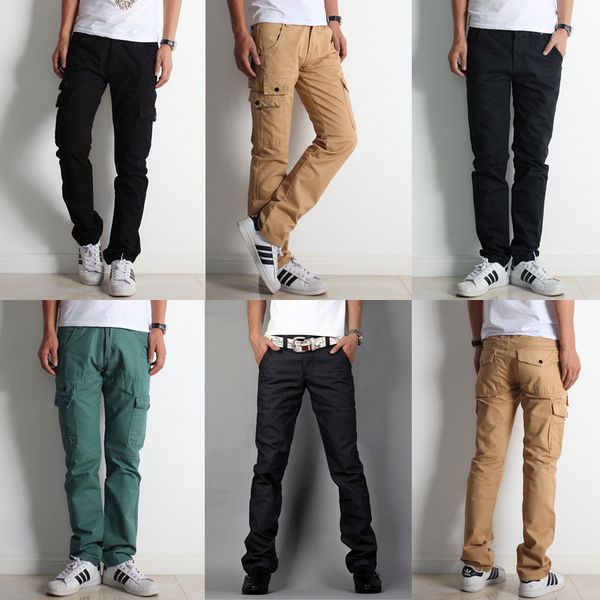 

casual pants men's 2019 summer new style fashion men's overalls straight-leg pants casual trousers, White;black