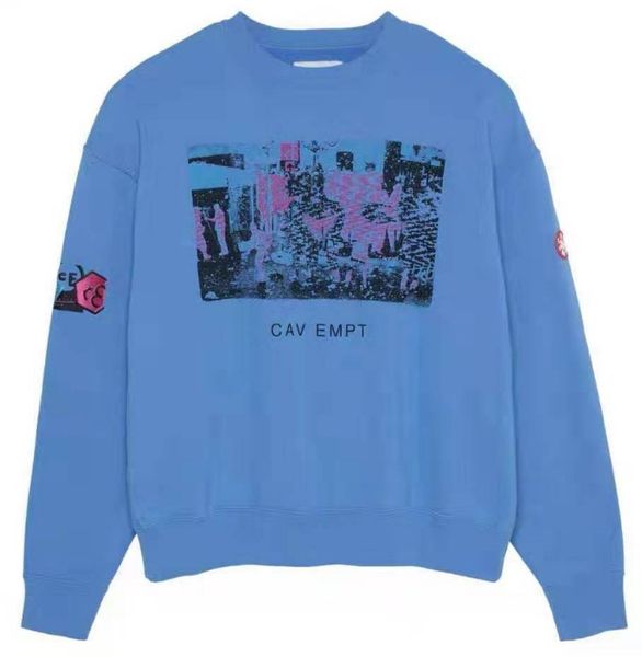 

2020ss cavempt c.e синий толстовки мужчины женщины высокое качество сыпучие хип-хоп повседневный streetwear c.e cav пуловер покупать право, Black
