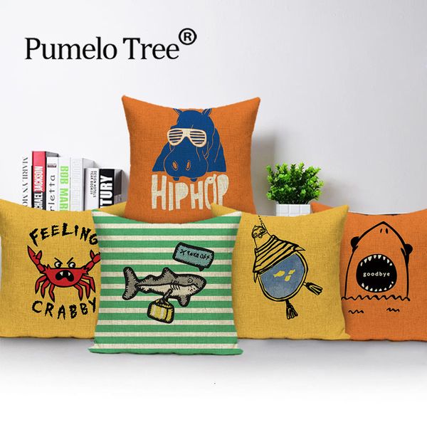 

animal throw pillow covers decor cartoon cushion cover pillow case narwhal yellow pillows custom sofa decorative cushions cases
