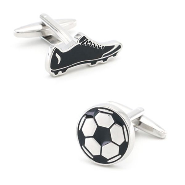 

garment accessory sport cufflinks football and foot men shirt novelty cufflink gift 5 pcs one lot, Silver;golden