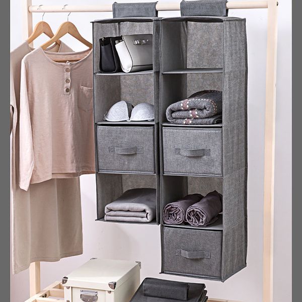 

1/3/5/4sections wardrobe hanging organizer shelves hanging wardrobe clothes hangers holder portable closet underwear or