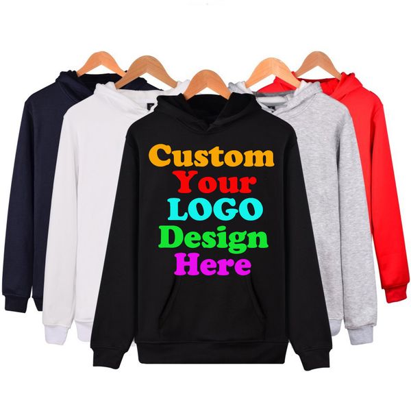 

custom hoodies logo text p personalized team family customize sweatshirt customization clothes xxs-4xl 3d have kids size, Black