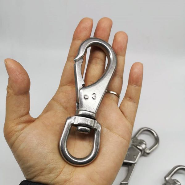 

2pcs 3 # 118мм крюка из нержавеющей стали 304 шарнирных глаза карабин, антикоррозийное подводное, поворотный глаз мгновенных