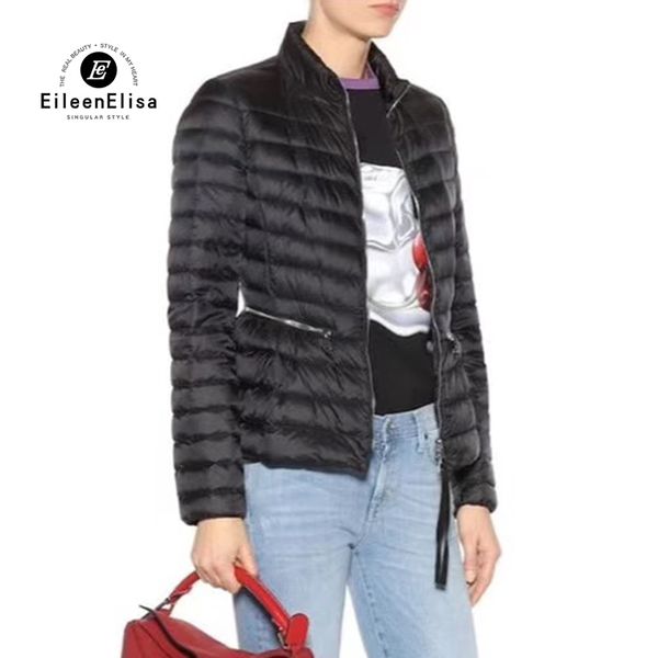 

women's winter down jacket coat fashion zipper short warm outerwear, Black