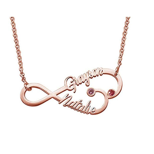 

custom infinity heart name & birthstone necklace personalized couple nameplate necklaces & pendants friend jewelry gifts