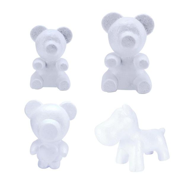 

white polystyrene styrofoam foam bear modelling diy valentine gifts party decor