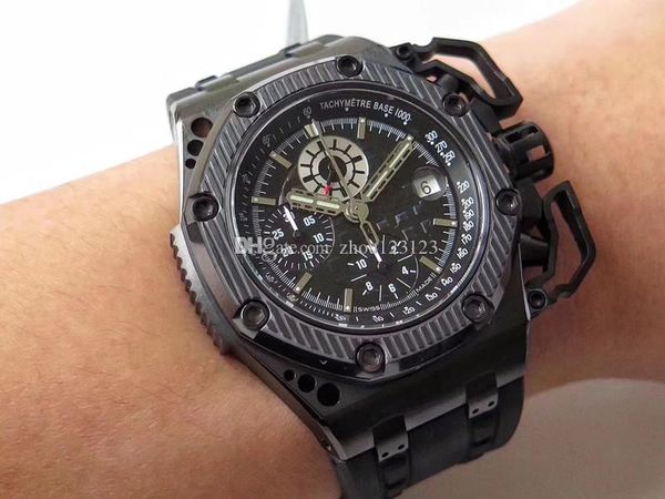 

royal oak offshore survivor mens watch cal.3126 automatic chronograph titanium case ceramic bezel antimagnetic mega tapsisserie sapphire, Slivery;brown