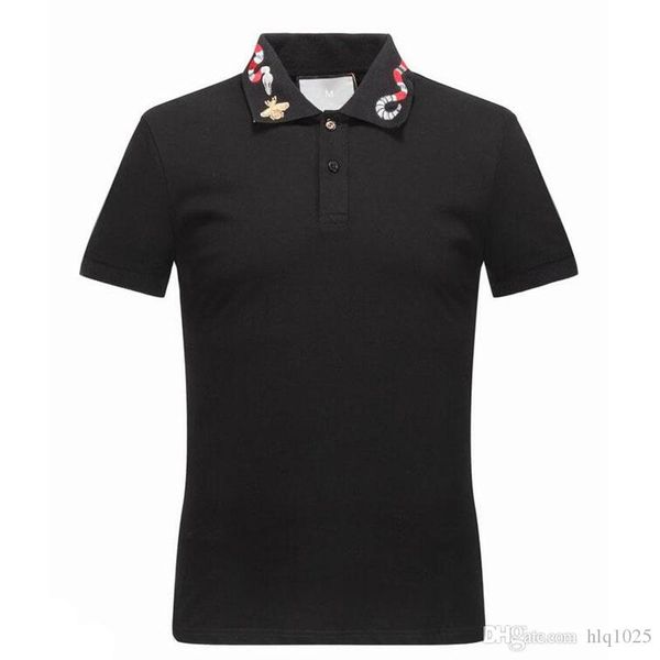 

роскошная италия футболка tee polo high street off whtie вышивка подвязки змеи маленькая пчела печать мода одежда бренд поло рубашка, White;black