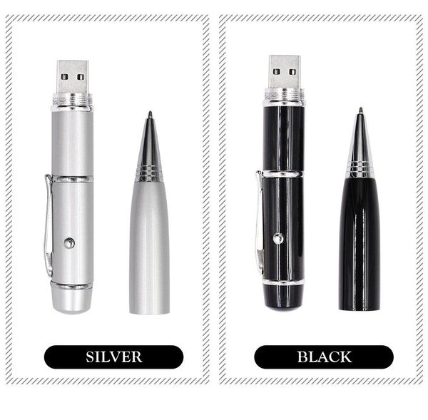 

q 2019 new cool pen metal usb flash drive usb 2.0 laser pen u disk flash memory stick storage drive high speed transmission 8gb-128gb