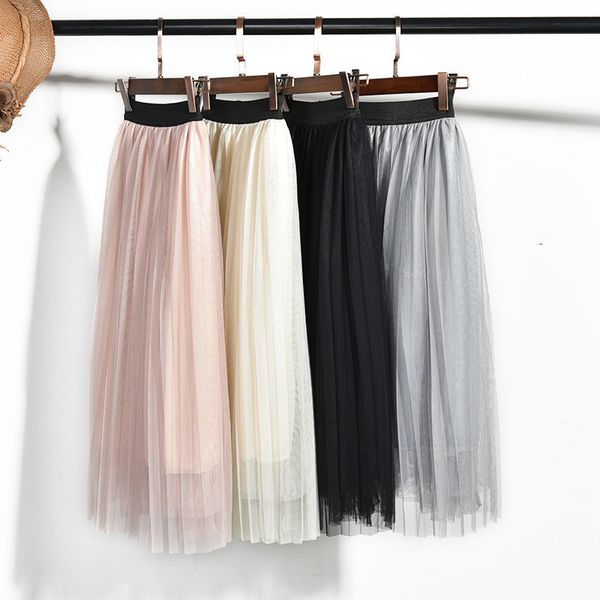 

girls skirt chiffon mesh pleated skirt summer pink princess skirt for girl teenage girls clothes skirts for girls children 12 y y200704