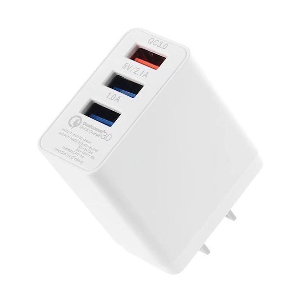 

3 ports usb wall charger travel adapter 5v 3a us plug
