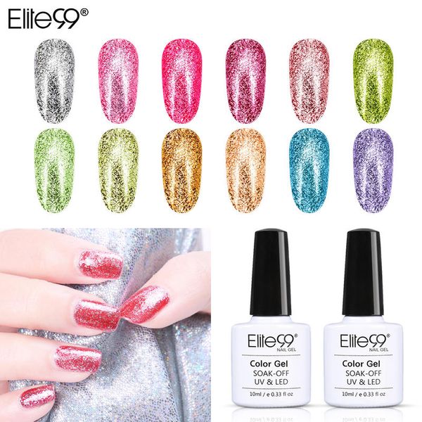 

elite99 10ml platinum hybrid varnishes uv gel nail polish shinny glitter painting nail art manicure primer gel, Red;pink