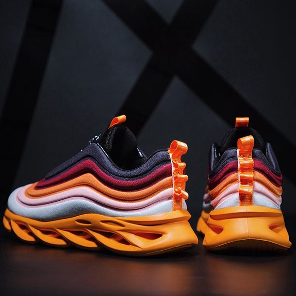 

2020 autumn men chunky sneakers lace-up flat casual shoes thick bottom colorful breathable male tenis footwear cs05, Black