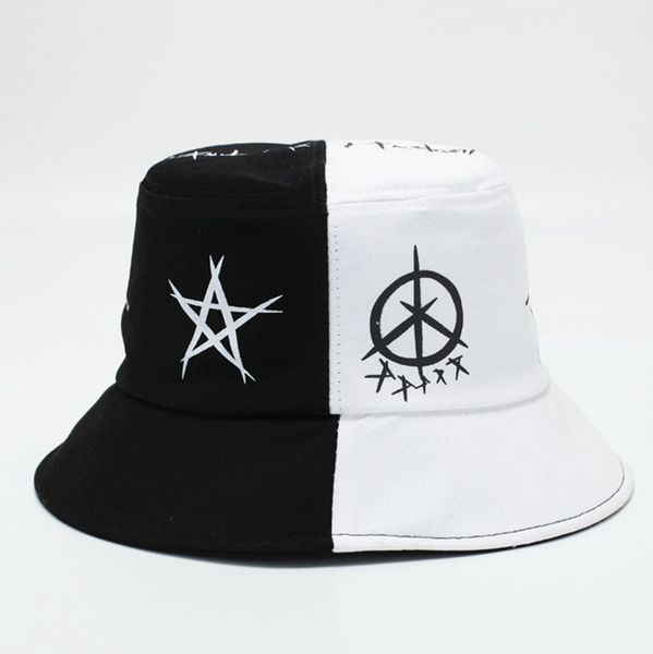 

new women cotton bucket hat man casual black white patchwork brim fisherman fishing hat cap casquette gorros, Blue;gray