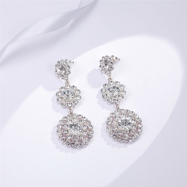 

epi fashion jewelry austrian crystal alloy bridal pendientes earings long earrings for women wedding big earrings for bride, Silver