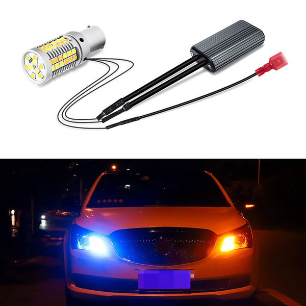 

2pcs car turn signal ba15s bau15s 1156 p21w py21w t20 7440 3157 led external daytime running light with white yellow drl lamp