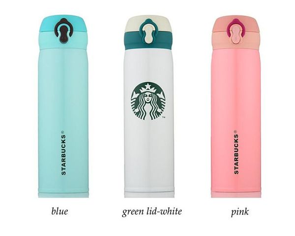 

starbucks coffee water bottle 400ml stainless steel travel portable cups coffee water cup vacuum cars beer mugs 6 colors
