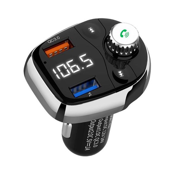 

car bluetooth fm transmitter wireless bluetooth handscar kit mp3 player usb phone fast charger