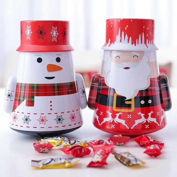 

christmas iron christmas santa claus candy box gift tin box kids mailbox case snowman printed sealed jar packing boxes decor
