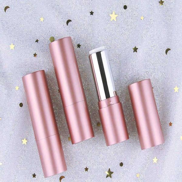 Guscio di rossetto per rossetto a tubo tondo in oro rosa opaco 3.5G 12.1 Materiali di imballaggio per trucco spot