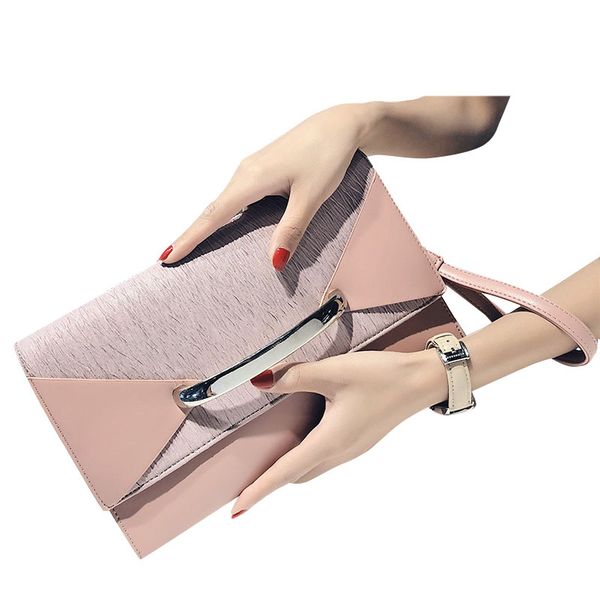 

envelope clutch bag women leather birthday party evening clutch bags for women ladies shoulder bag purse female(pink
