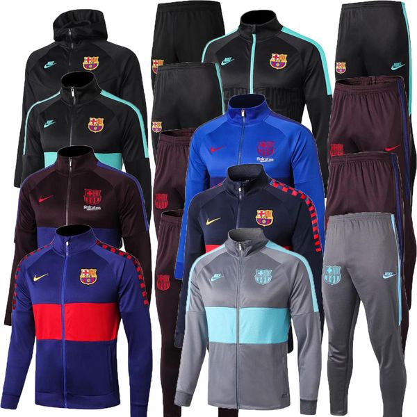 

19 20 barcelona occer jacket training uit 20192020 me i long leeve coat uarez pique griezmann football training uit, Black