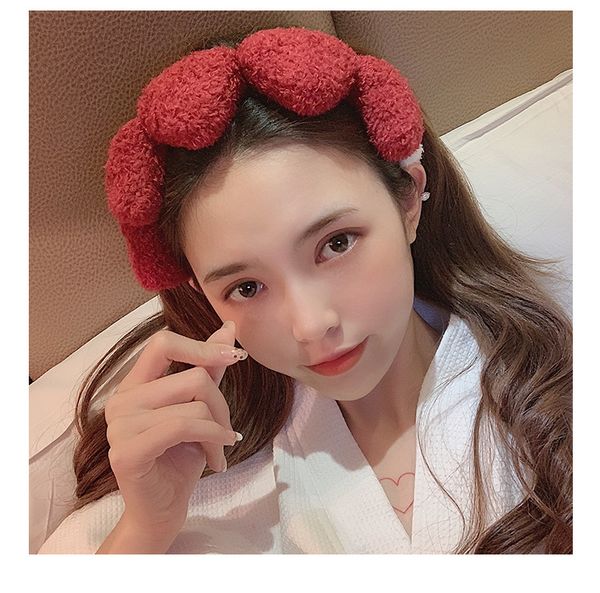 

maxi fashion headband ins hair band female wide cute heart solid color heart plush hair head accessory for ladies, Silver