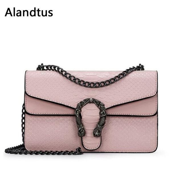 

alandtus women messenger bags casual crossbody bags for women pu leather shoulder bag 2019 chain small square phone bag