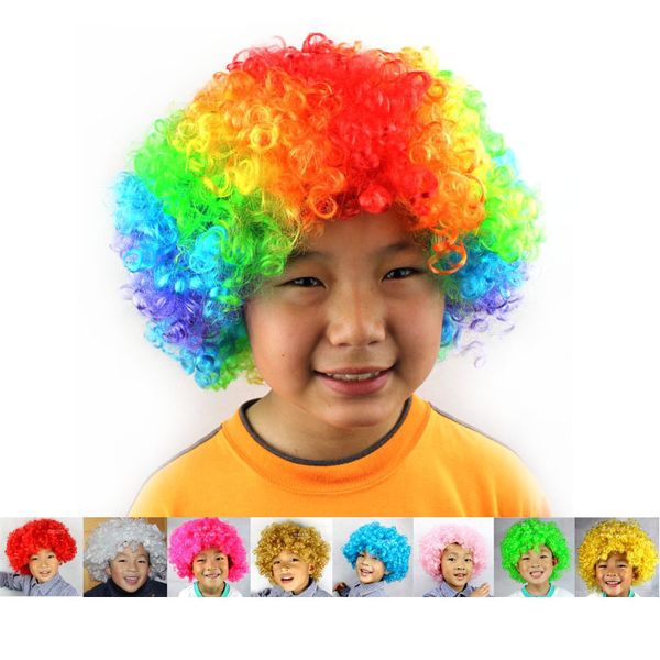 

1/2 pieces new halloween christmas hats costume hair wig football fan wig clown hair wigs child colorful ing