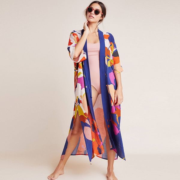 

cotton in long beach dress bikini smock swimsuit plus cardigan is prevented bask in clothes woman for a holiday, Blue;gray