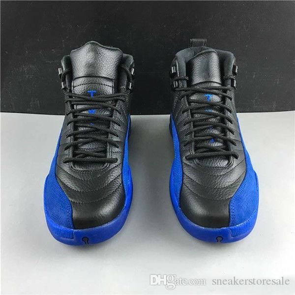

2019 12s flu game colorblocking returns with game royal men basketball shoes 12 game royal dark sneakers