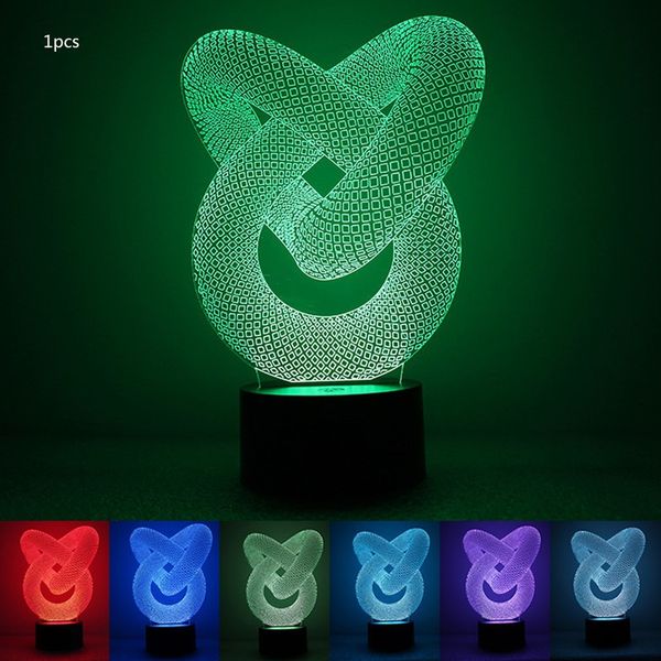 

7 color 3d night light double ring night light eye care led light bedside night lamp home decoration birthday gift