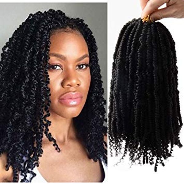 2020 14 Inch Fluffy Spring Twist Crochet Hair Crochet Braids Black