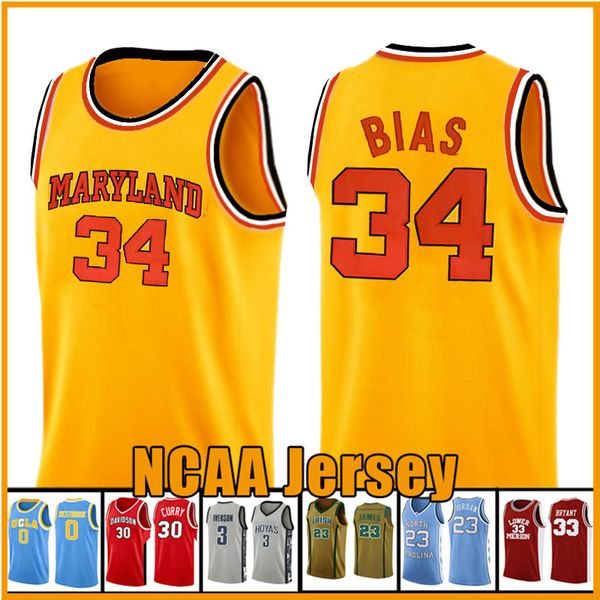 

34 len bias university of maryland ncaa basketball jersey college russell 0 westbrook 32 jimmer 31 fredette 31 reggie 31 miller jerseys rves, Black