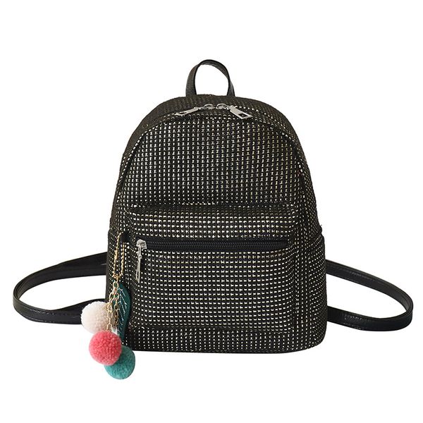 

girls backpack leisure shopping middle school student black and white simple ulzzang backpack make up girl small backpacks