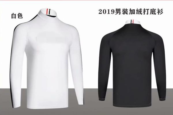 

men's golf sportswear long sleeve plus velvet bottoming shirt s-xxl choose casual golf clothing ing, Black;blue