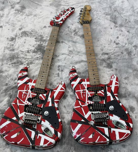 

Electric guitar eddie van halen guitar aged relic t upgraded quality hardware hipped quick