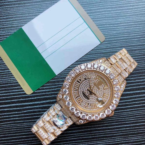 

luxury mens watches full diamond automatic mechanical watch men stainless steel swimming wristwatches mens sports wrist watch, Slivery;brown