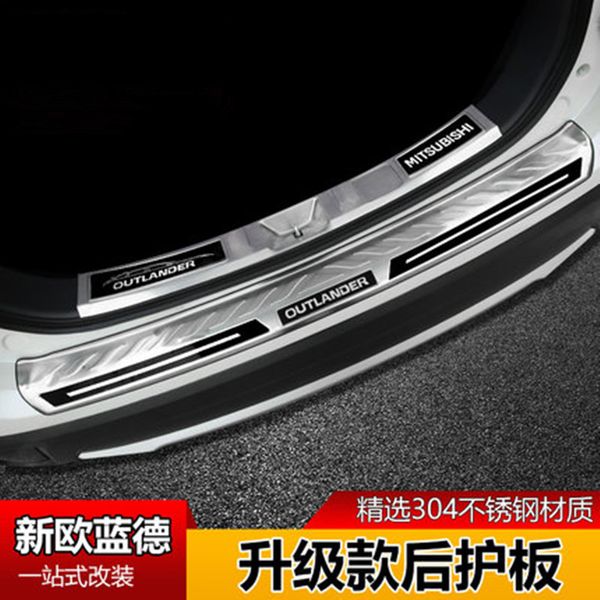 

stainless steel external rear bumper protector sill trunk plate trim fit for mitsubishi outlander 2013-2017
