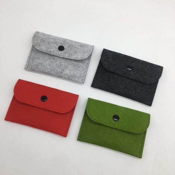 

felt purse card case simple fashion gift key, Black