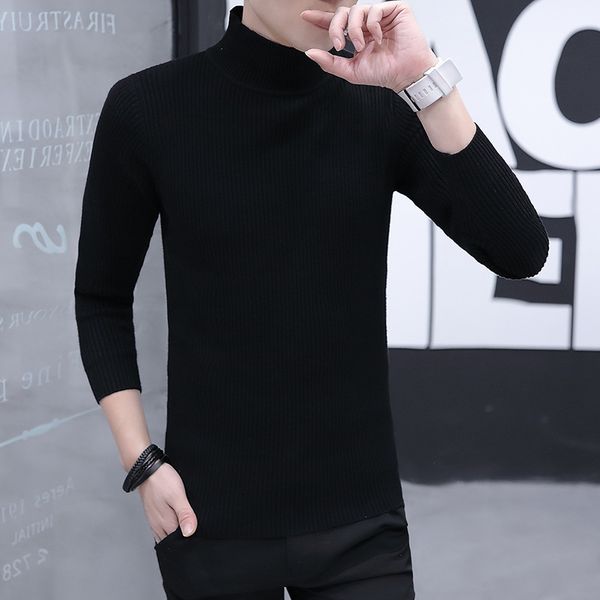 

beige black winte mens sweaters green long sleeves casual pullovers turtleneck new fashion men sweater, White;black
