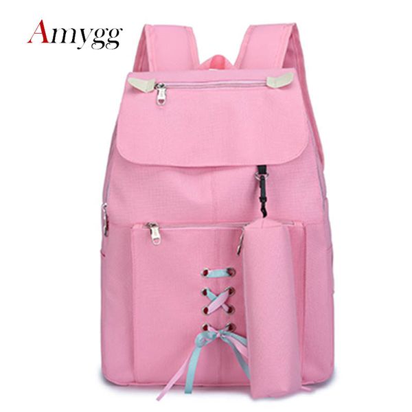 

лента холст женщины рюкзак набор для девочек-подростков школьные сумки рюкзак сумка женщины рюкзак для ноутбука + пенал кошелек