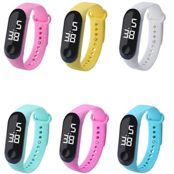 

2019~2020 new led white light touch touch electronic watch fashion student watch leisure sports, Slivery;brown