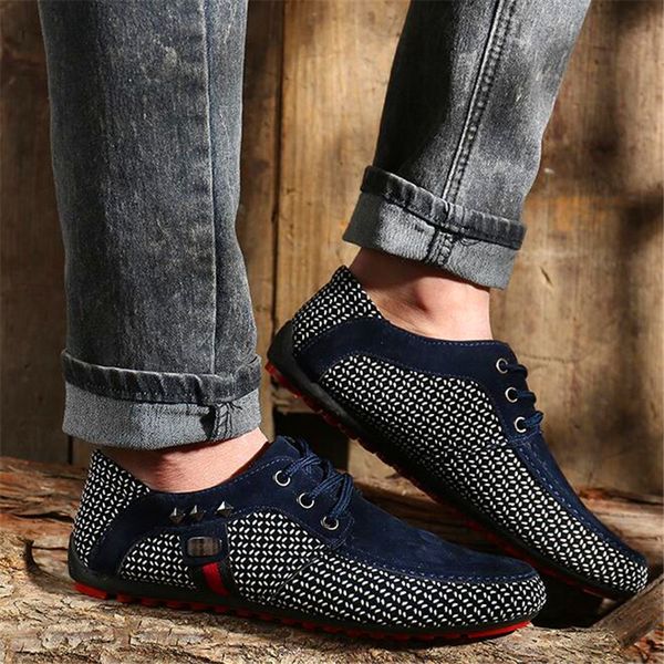 

2019 spring and autumn new breathable men's casual lace fashion trend large size men's shoes, Black