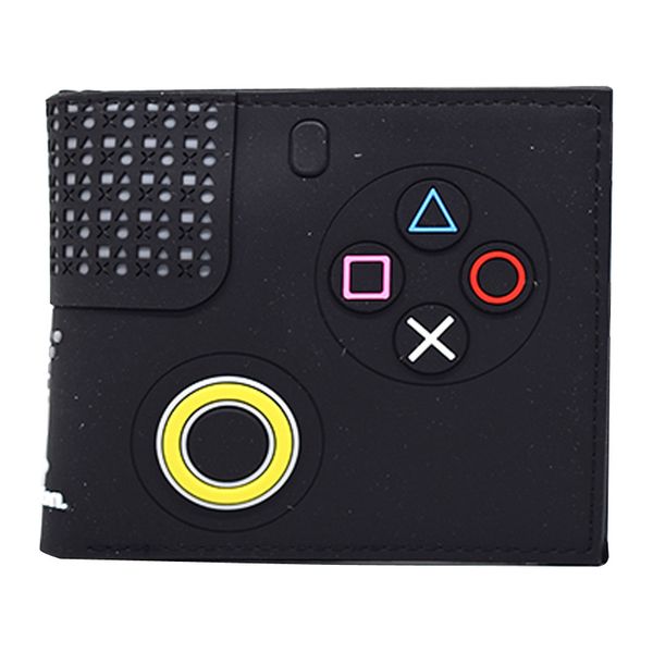 

wallet grey game wallet purse id window 2 card slot zip coin pocket, Red;black