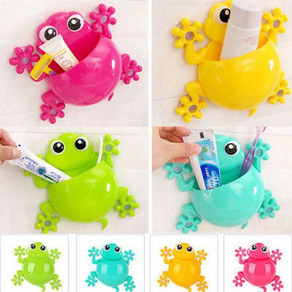 

animal frog silicone toothbrush holder family set wall bathroom hanger suction storage holders racks