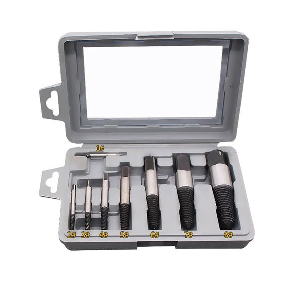 

8pcs damaged screwdriver extractor kit set broken steel bolt screw pull remover center drill bit removal tools