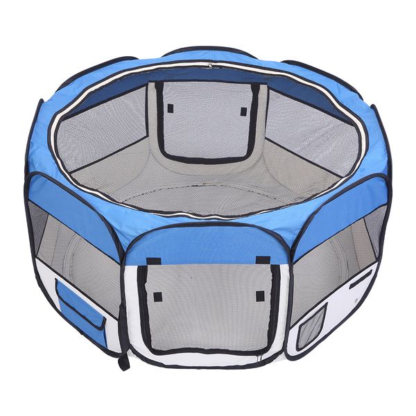

бесплатная доставка pet game pen палатка складная портативная ручка вверх и вниз молния оксфорд ткань 8-сторонняя собака клетка кошка клетка