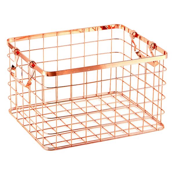 

nordic style metal utility storage bin laundry basket for heavy duty use in office/craft room/ kitchen/pantry/ garage, 2 color